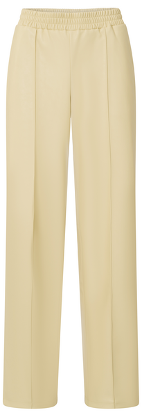 Faux Leather Wide Leg Trouser in Parsnip Yellow