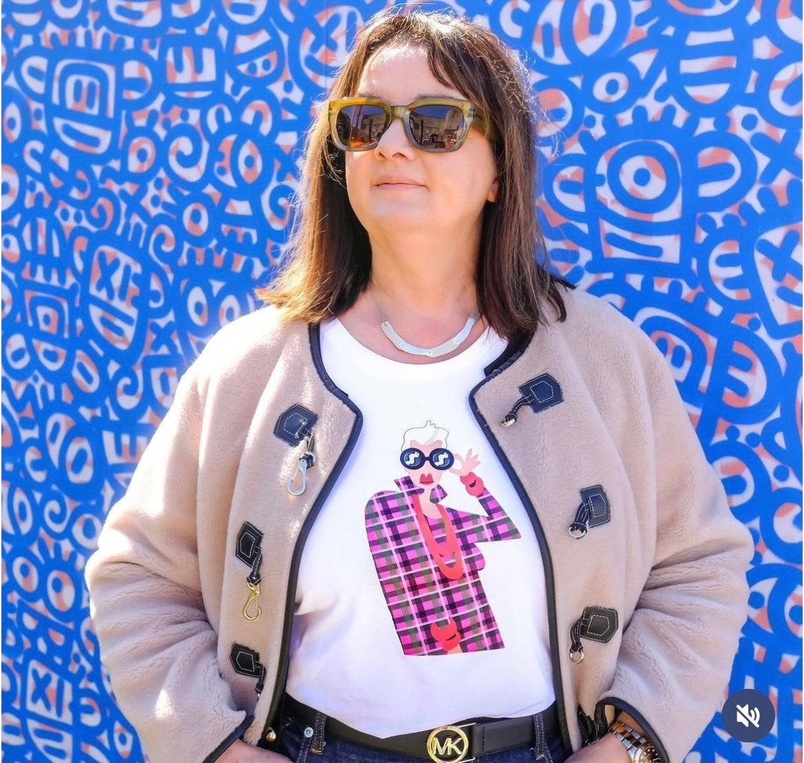 Iris Apfel Tartan Tee in White