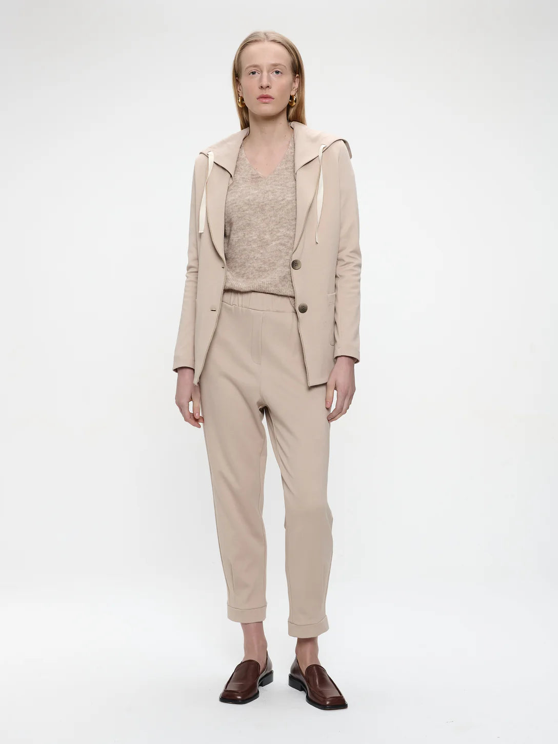Emy Hoodie Blazer in Beige