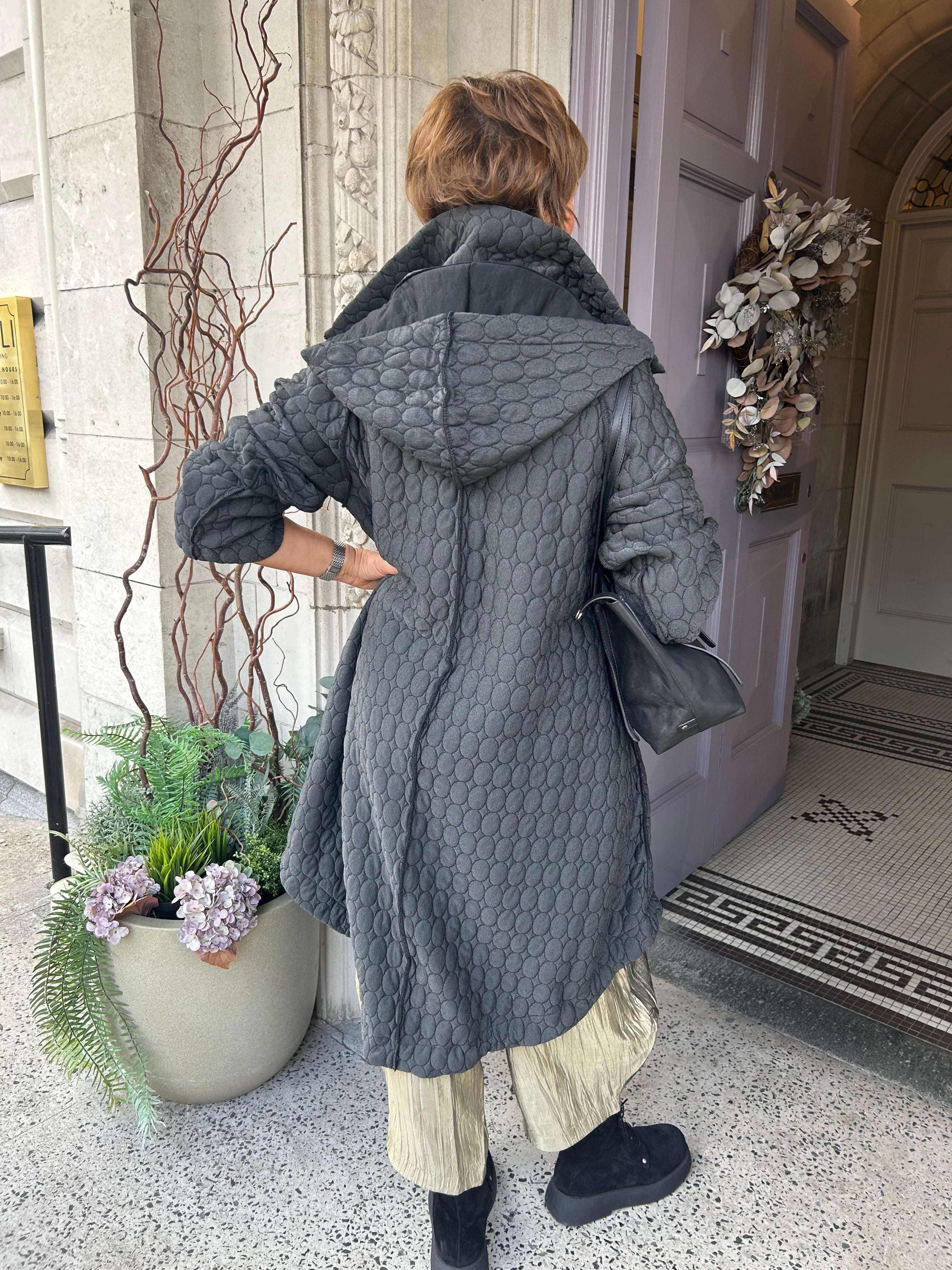 Hooded Coat in Black