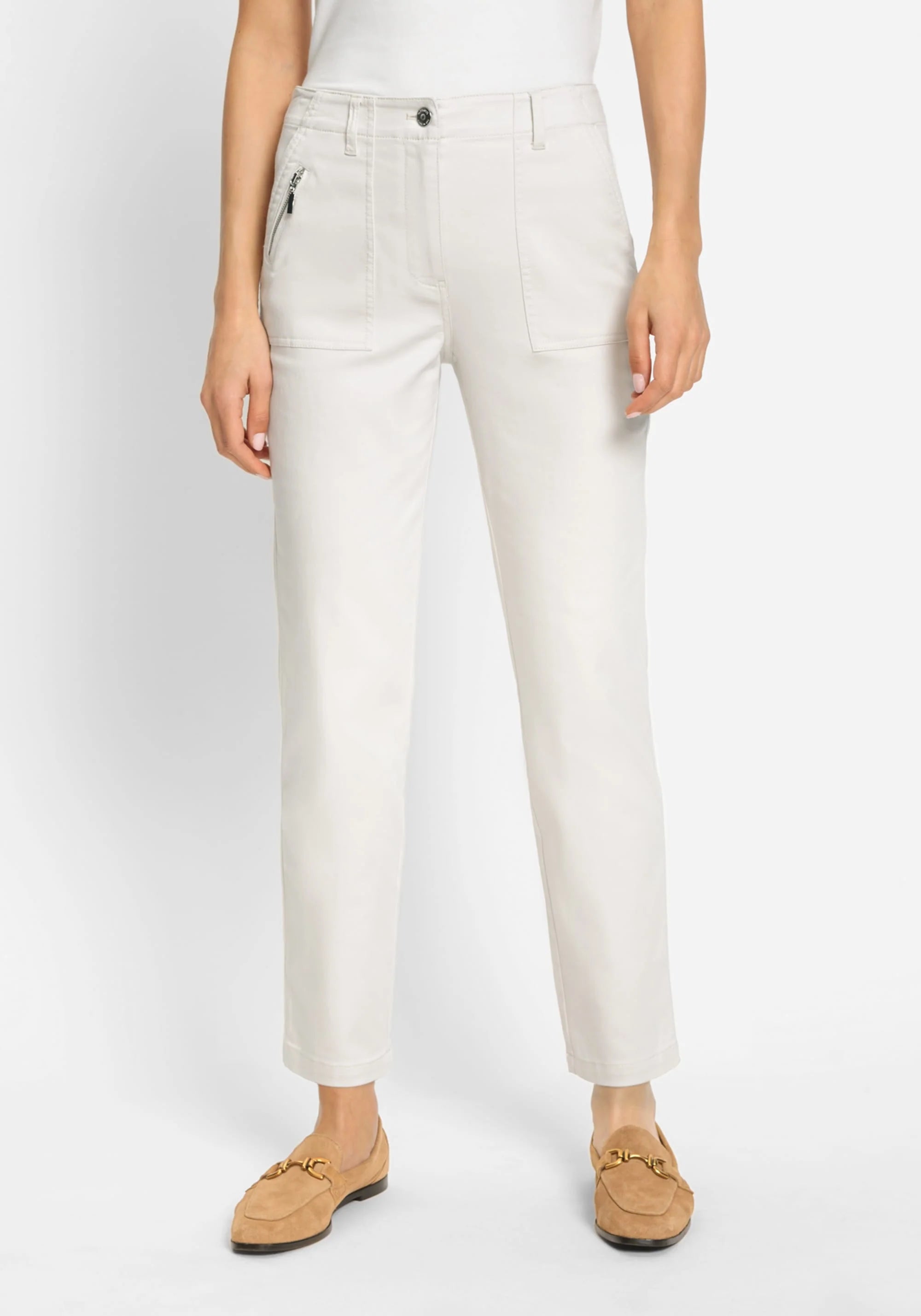 Casual Cropped Trouser in Marble