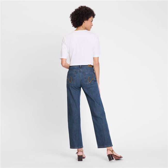 Cropped Denim Trouser in Blue