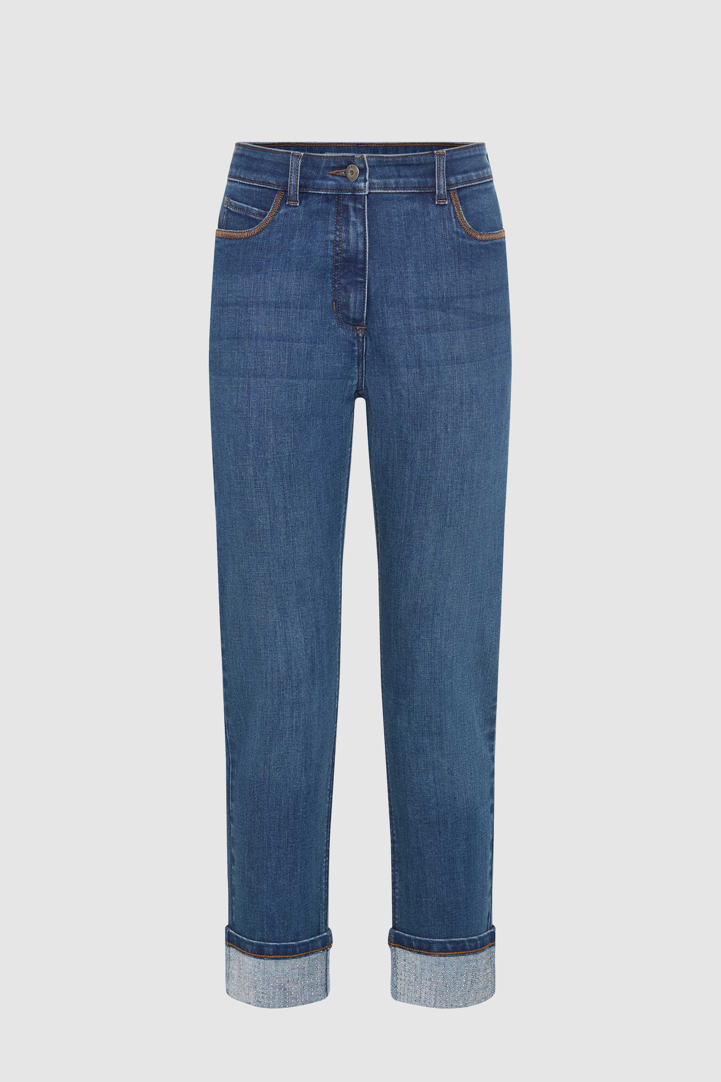 Cropped Denim Trousers in Blue