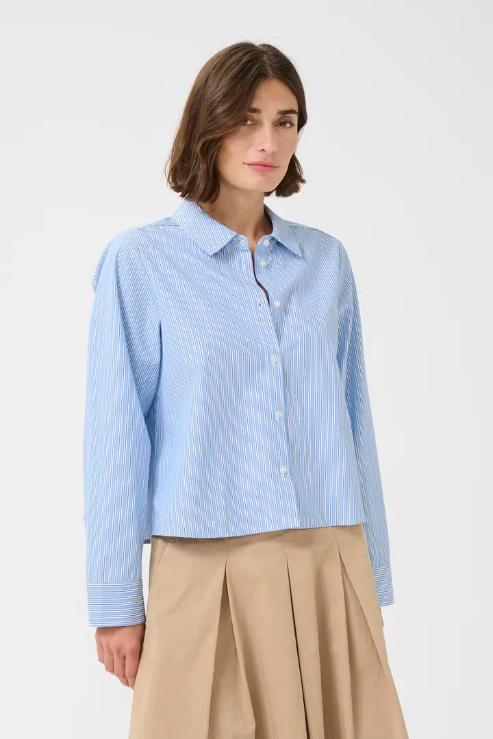 Daimi Short Shirt in Blue/White Shirt