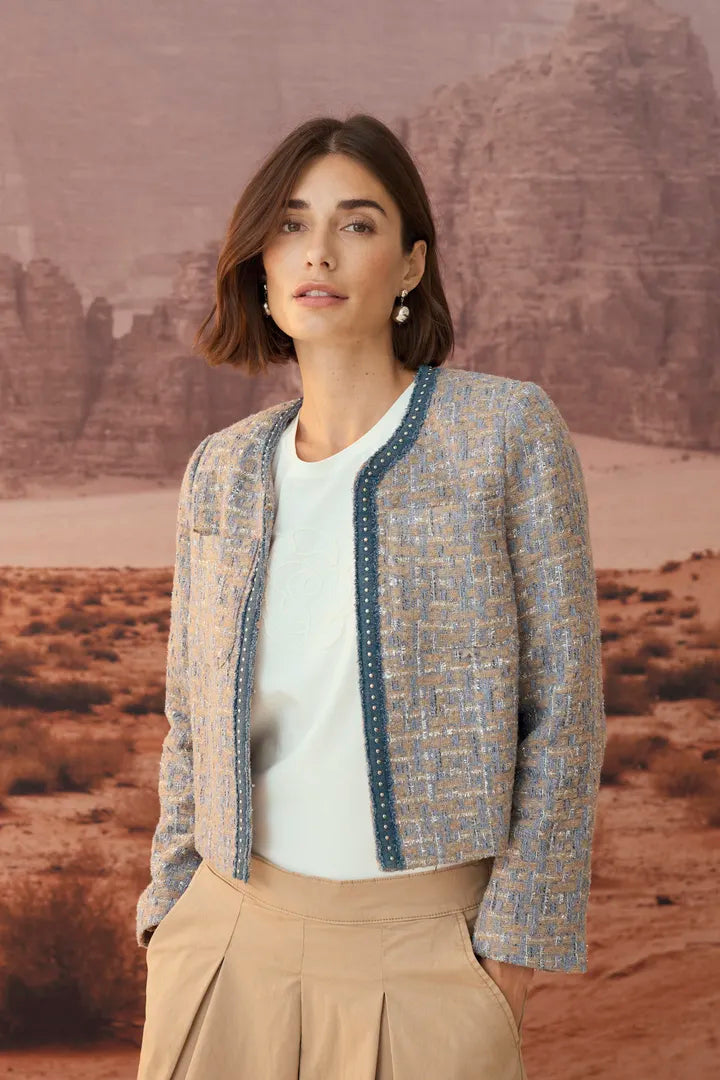 Pana Jacket in Blue/Brown Chec