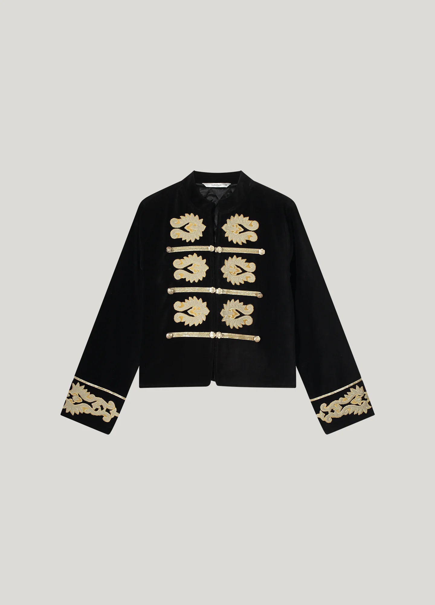 Gold Embroidered Jacket in Black
