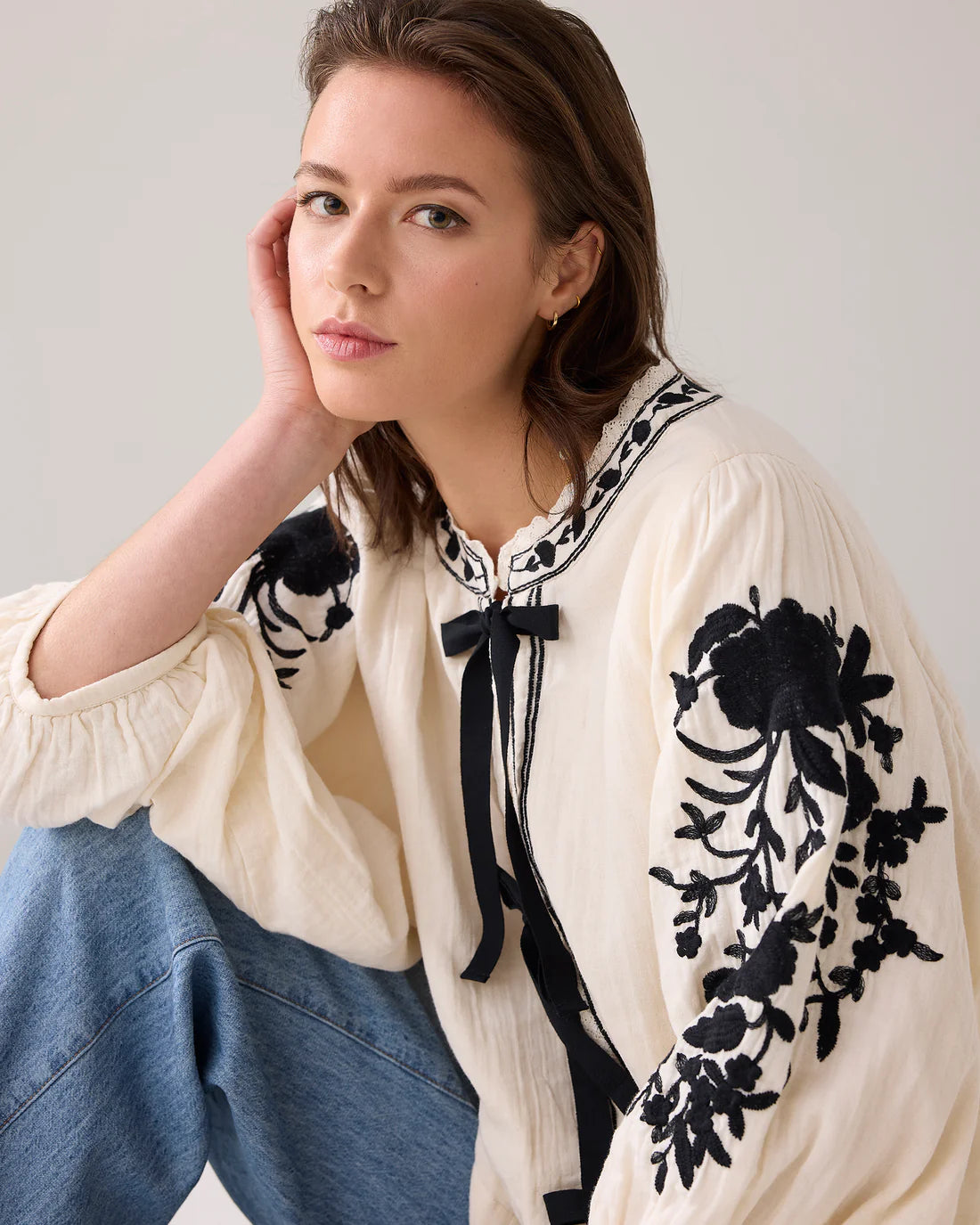 Bohemian Blouse Jacket in Ivory