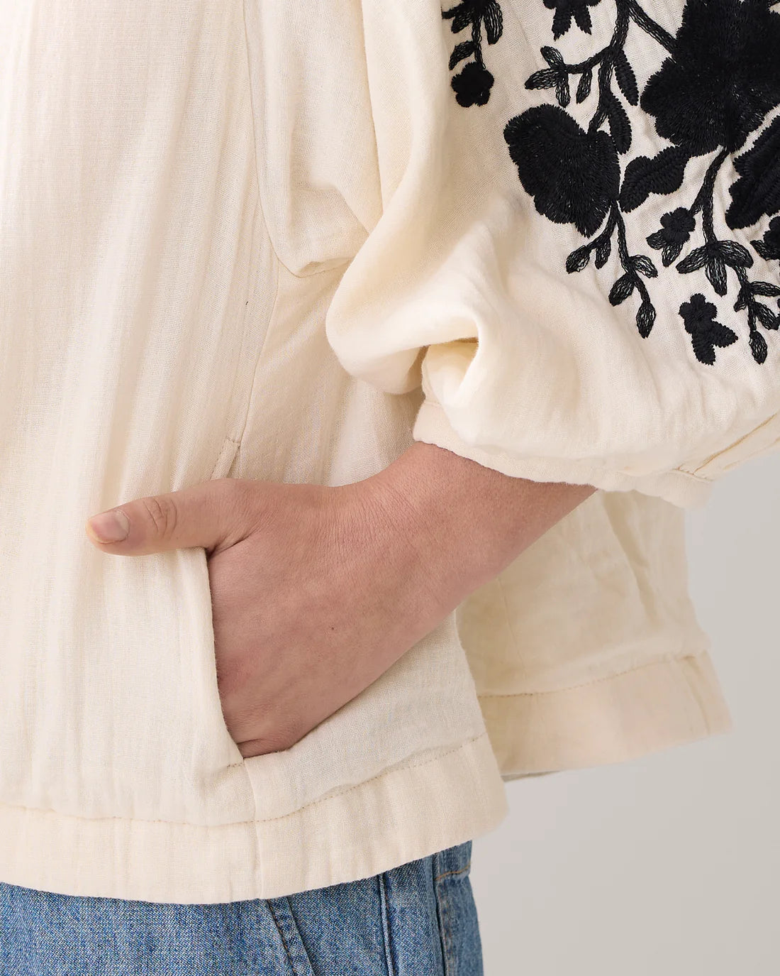 Bohemian Blouse Jacket in Ivory