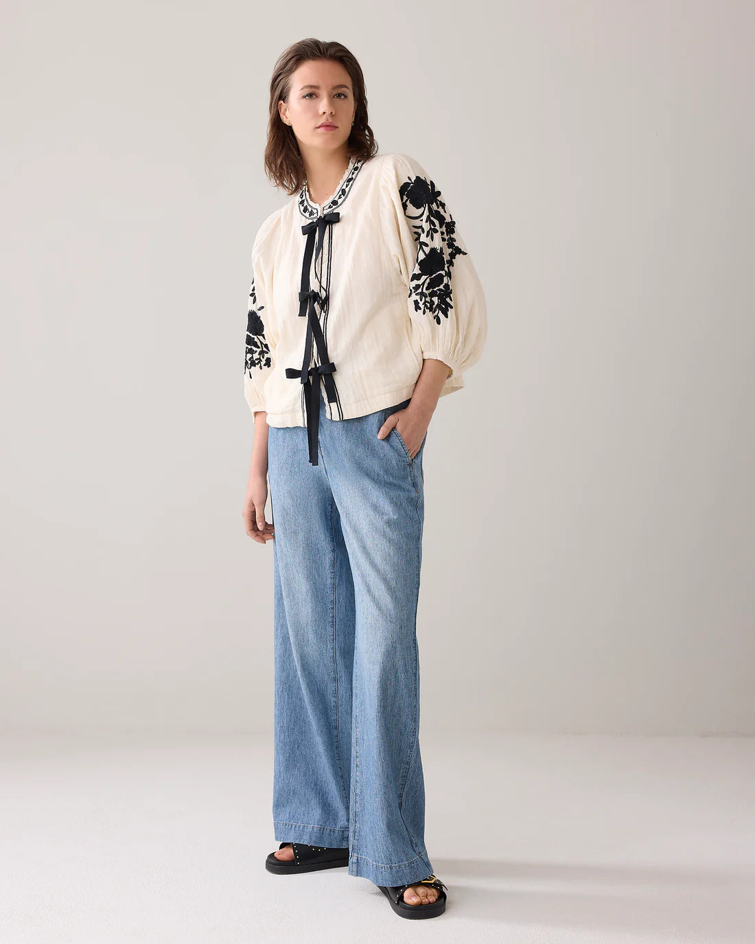 Bohemian Blouse Jacket in Ivory