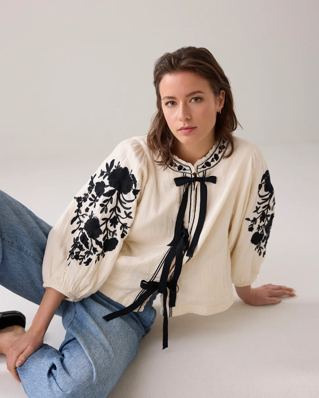 Bohemian Blouse Jacket in Ivory