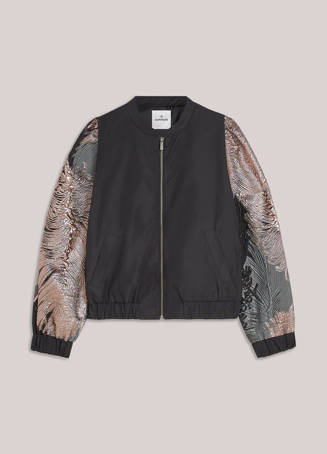 Leaves Jacquard Bomber Jacket in Multi