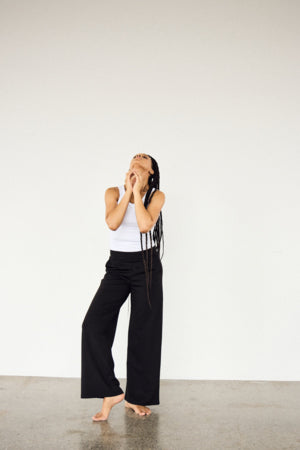 Kate Long Wide Trouser in Black