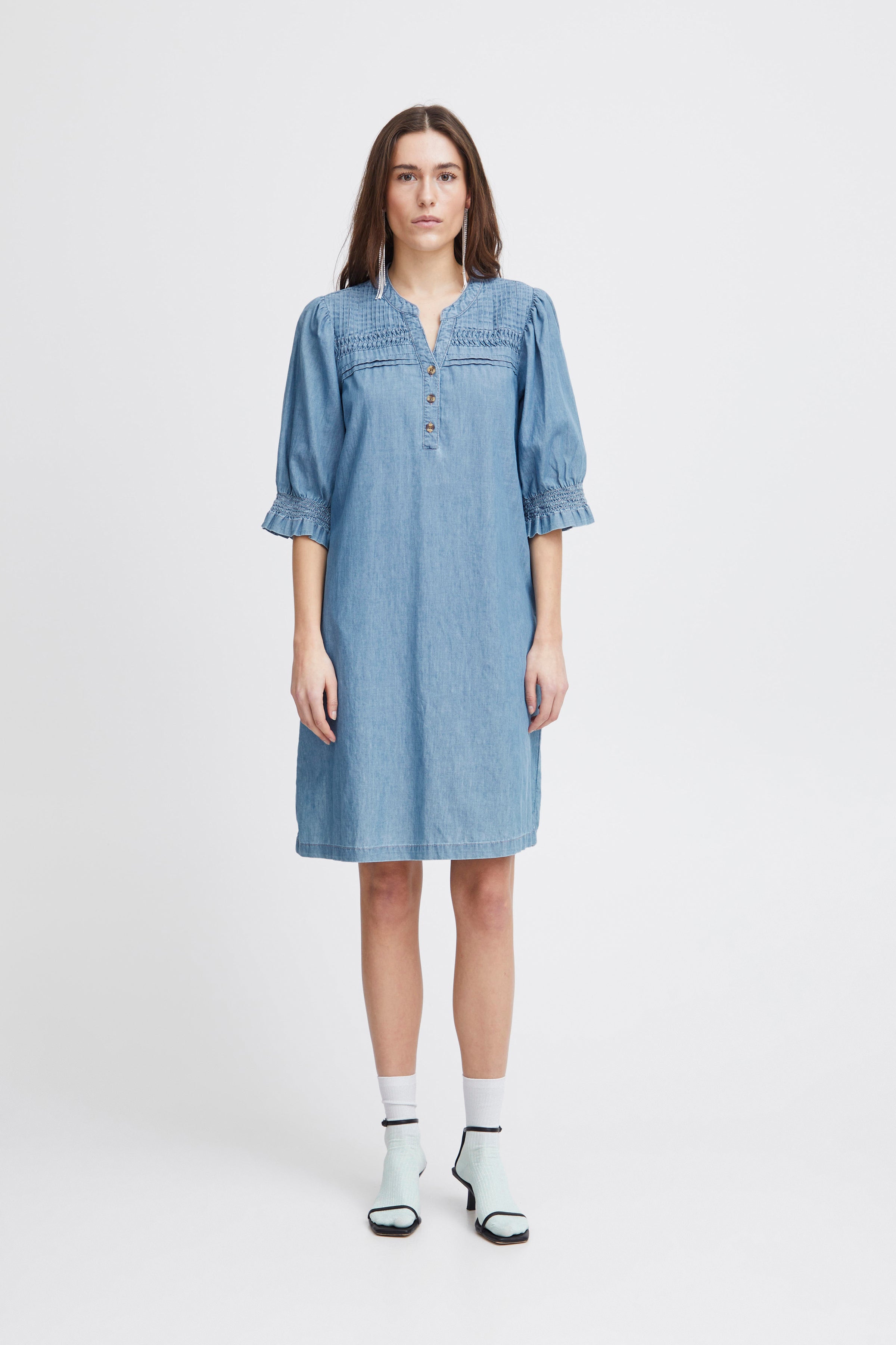 Ancey Dress in Washed Blue