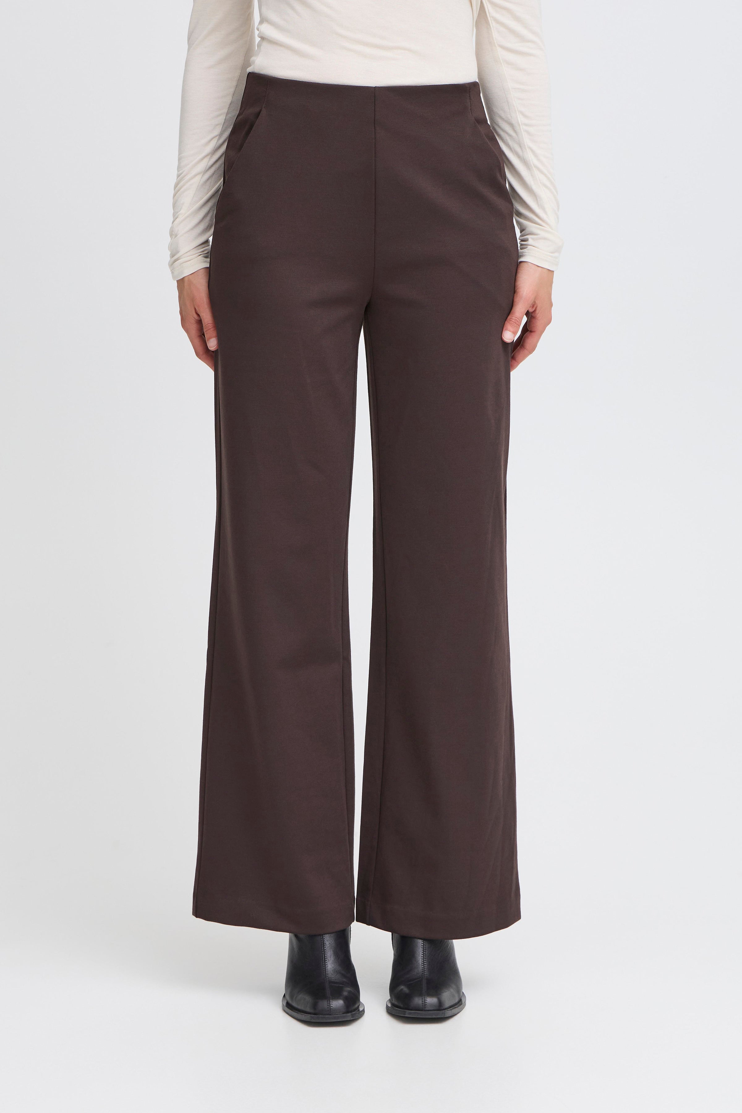 Kate Wide Leg Trousers in Chocolate Torte