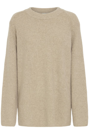 Ducie Long Sleeve Top in Oatmeal Melange