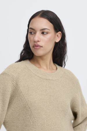 Ducie Long Sleeve Top in Oatmeal Melange