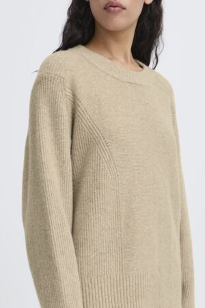 Ducie Long Sleeve Top in Oatmeal Melange