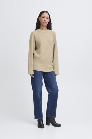 Ducie Long Sleeve Top in Oatmeal Melange
