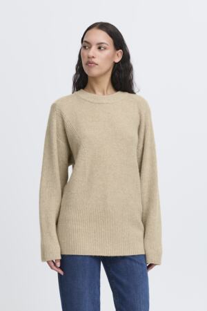 Ducie Long Sleeve Top in Oatmeal Melange