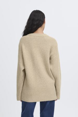 Ducie Long Sleeve Top in Oatmeal Melange