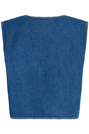 Pellie Waistcoat in Medium Blue