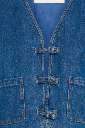 Pellie Waistcoat in Medium Blue