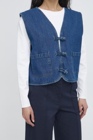 Pellie Waistcoat in Medium Blue