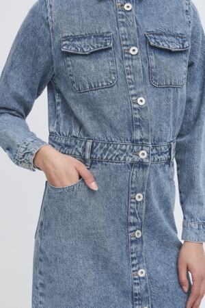 Minda Dress in Medium Blue