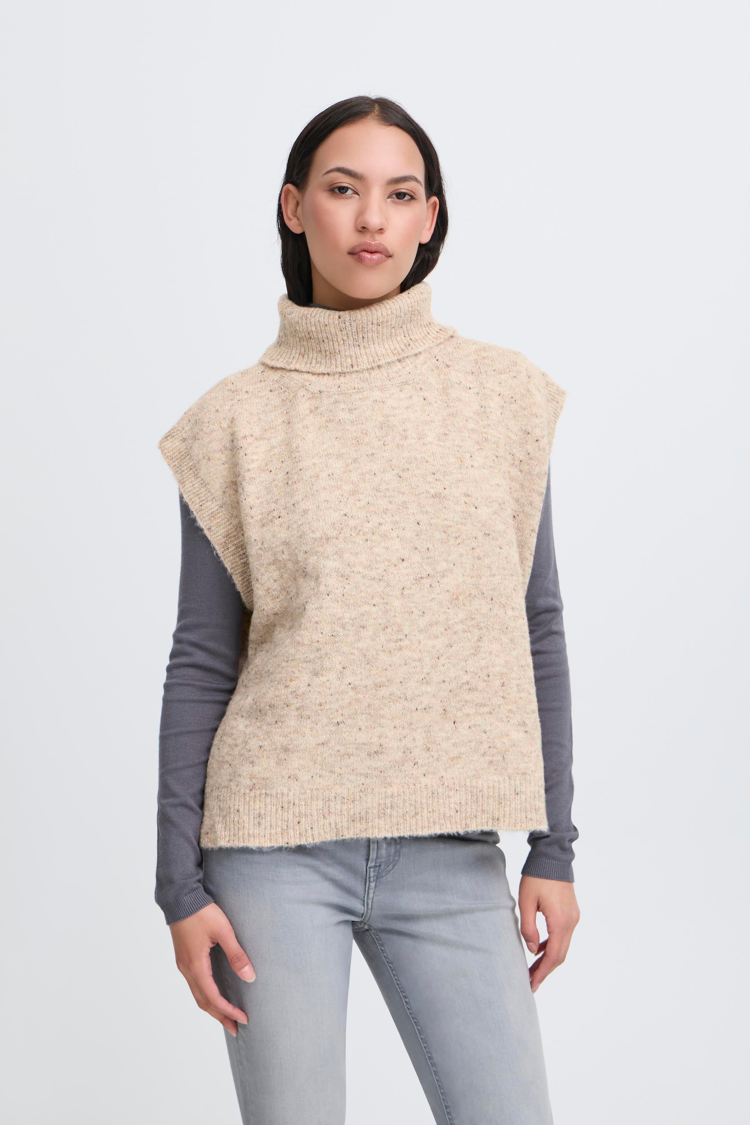 Lotus Sweater-Vest in Travertine Melange