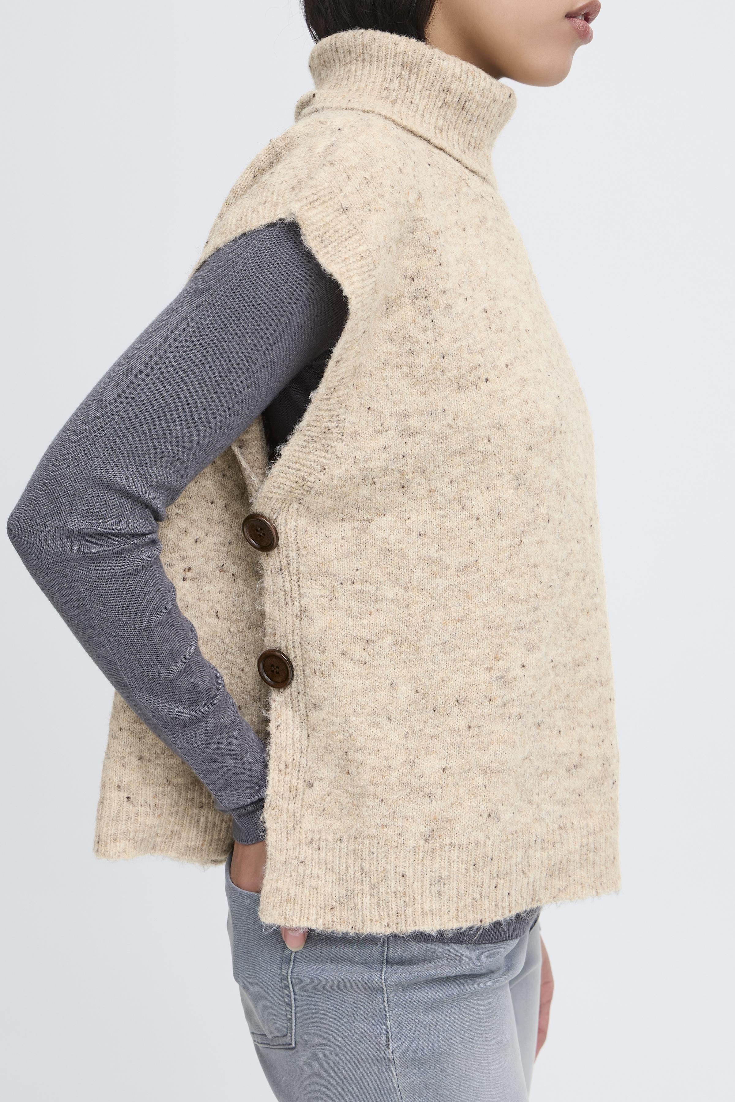 Lotus Sweater-Vest in Travertine Melange