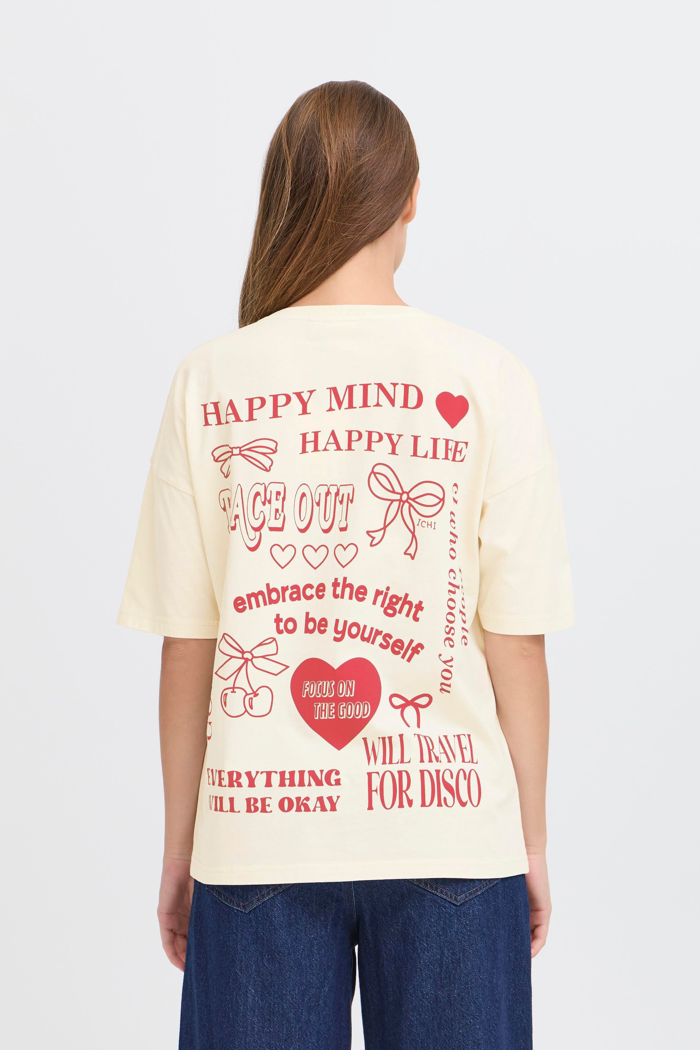 Nabino Graphic T-Shirt in Birch and Red