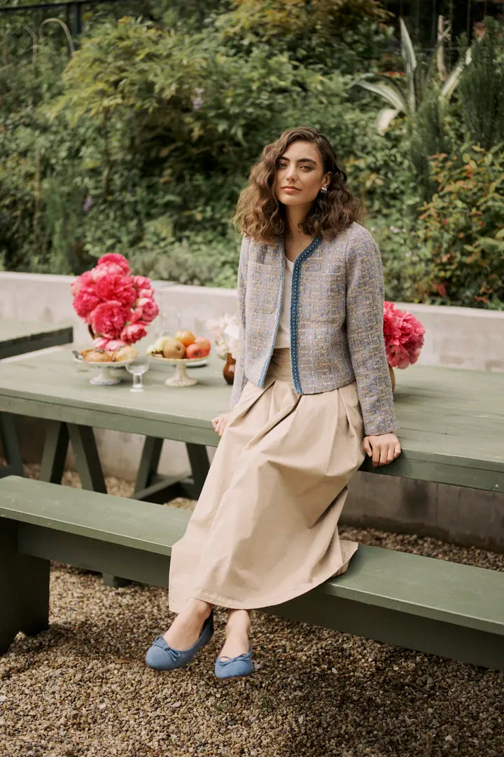 Pana Jacket in Blue/Brown Chec