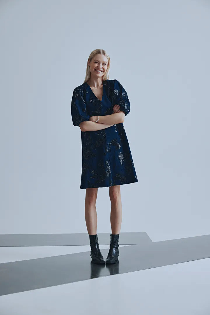 Lonny Dress in Dark Blue Denim