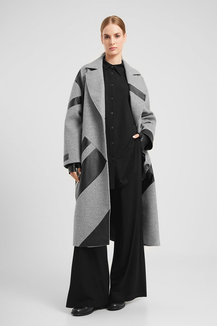 Explorer Wool Blend Coat in Grey