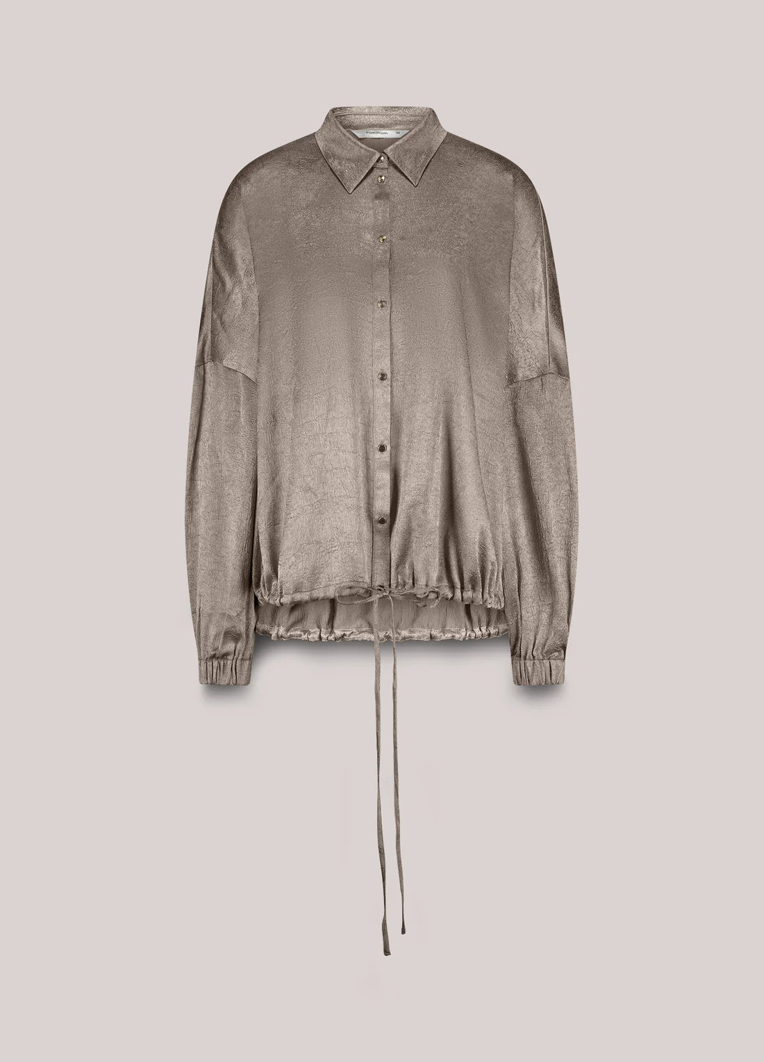 Crinkle Satin Blouse in Funghi