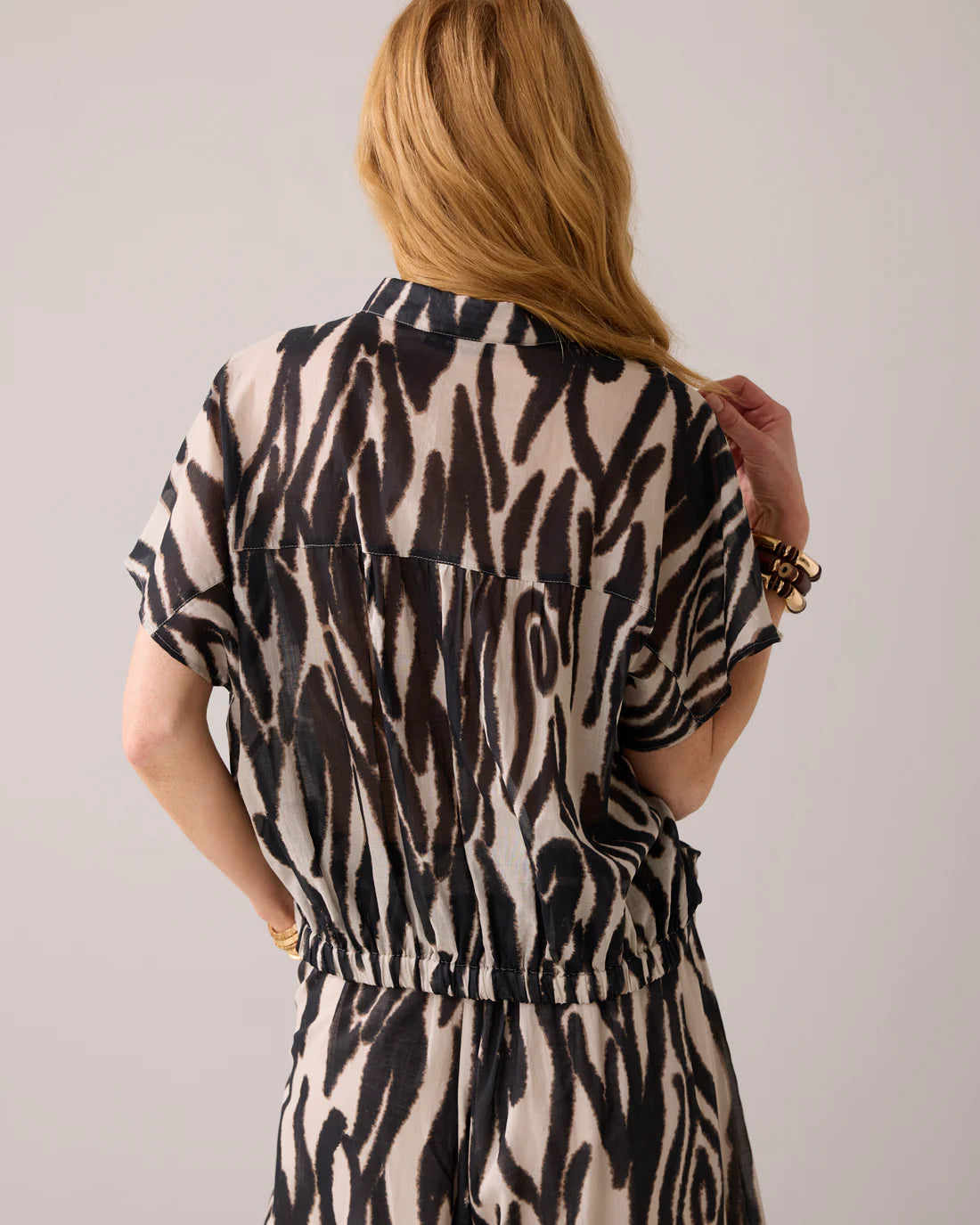Zebra Print Boxy Blouse in Multi