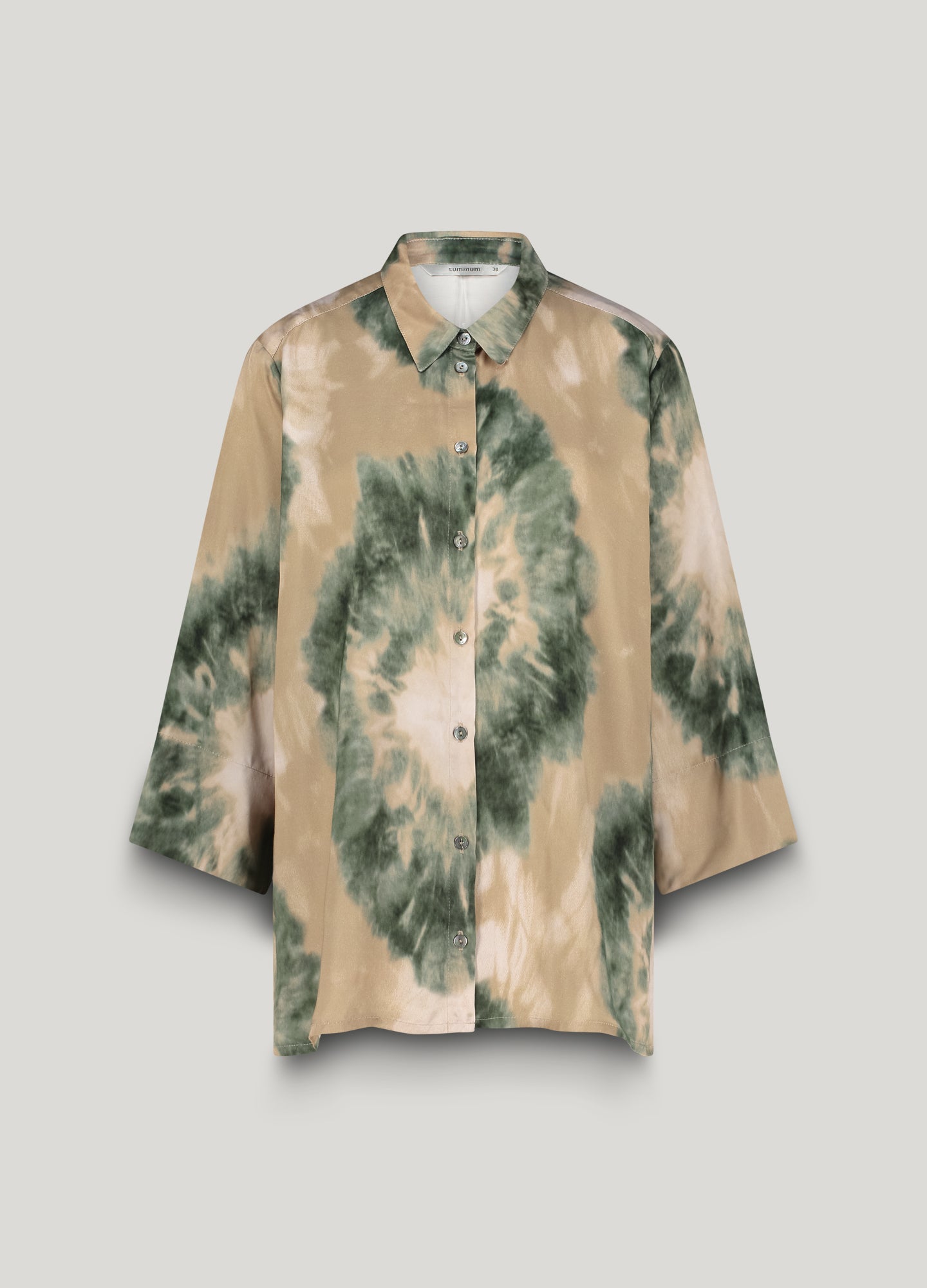 Tie Dye Blouse in Moss Green