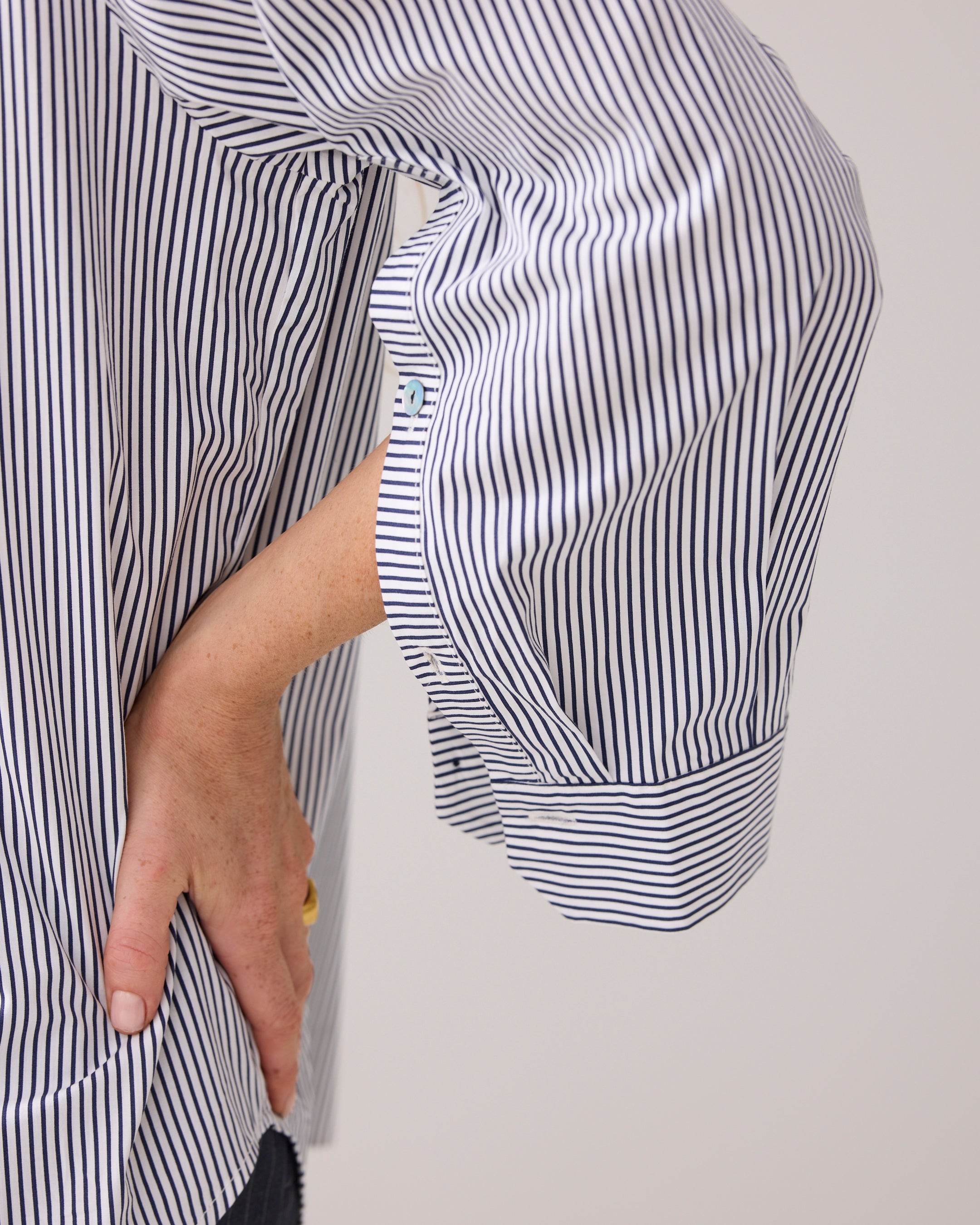 Stripe Blouse in Midnight Blue
