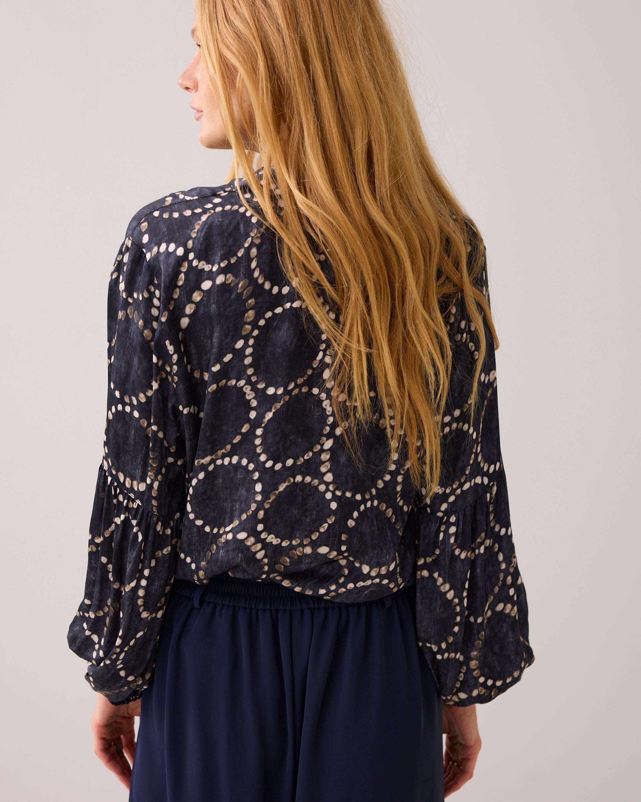 All Over Print Top in Midnight Blue