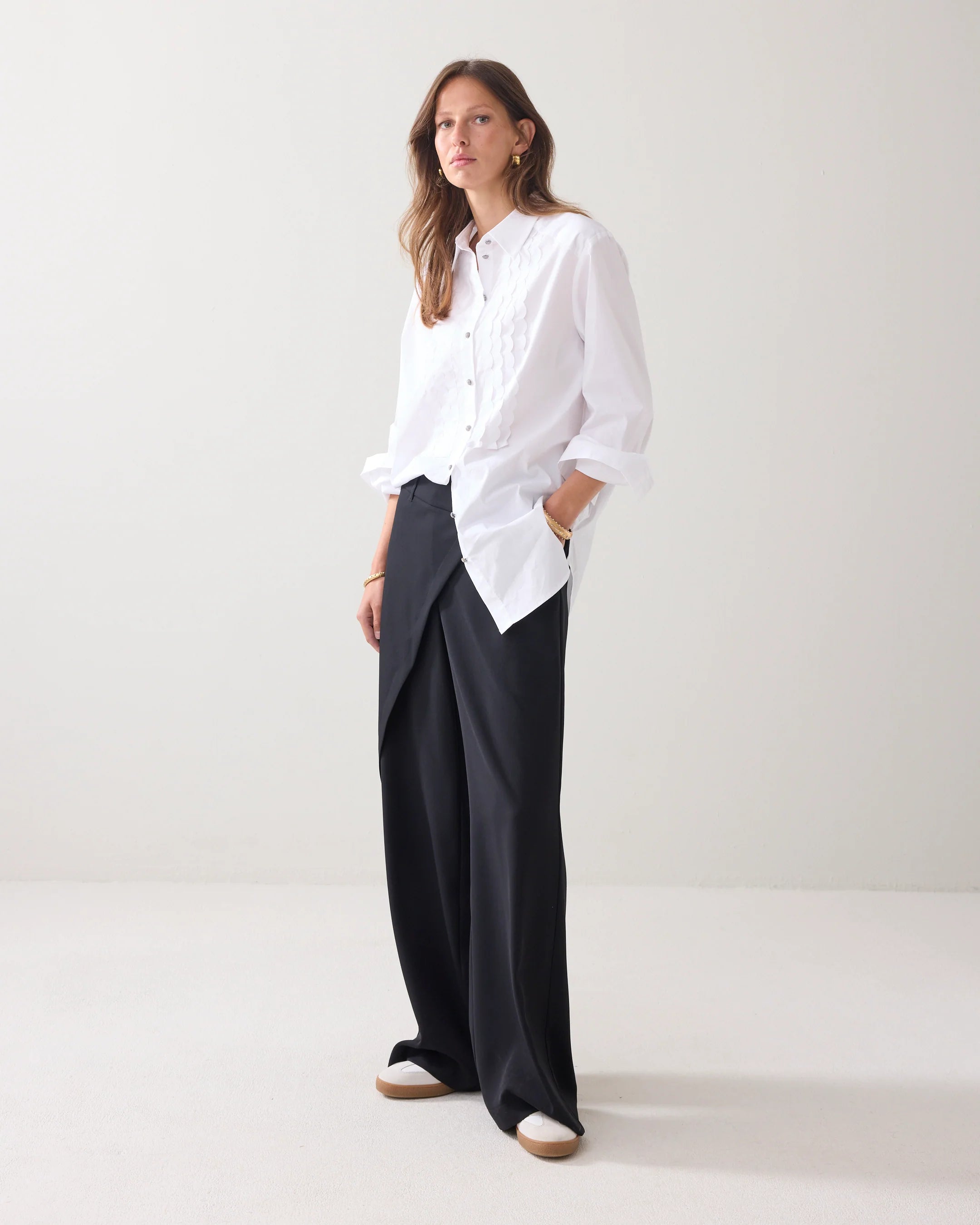 Party Poplin Blouse in White