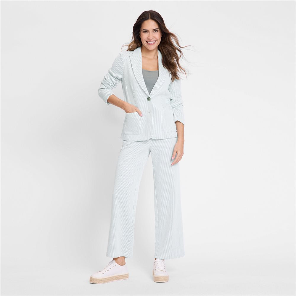 Stripe Blazer in Jungle Khaki