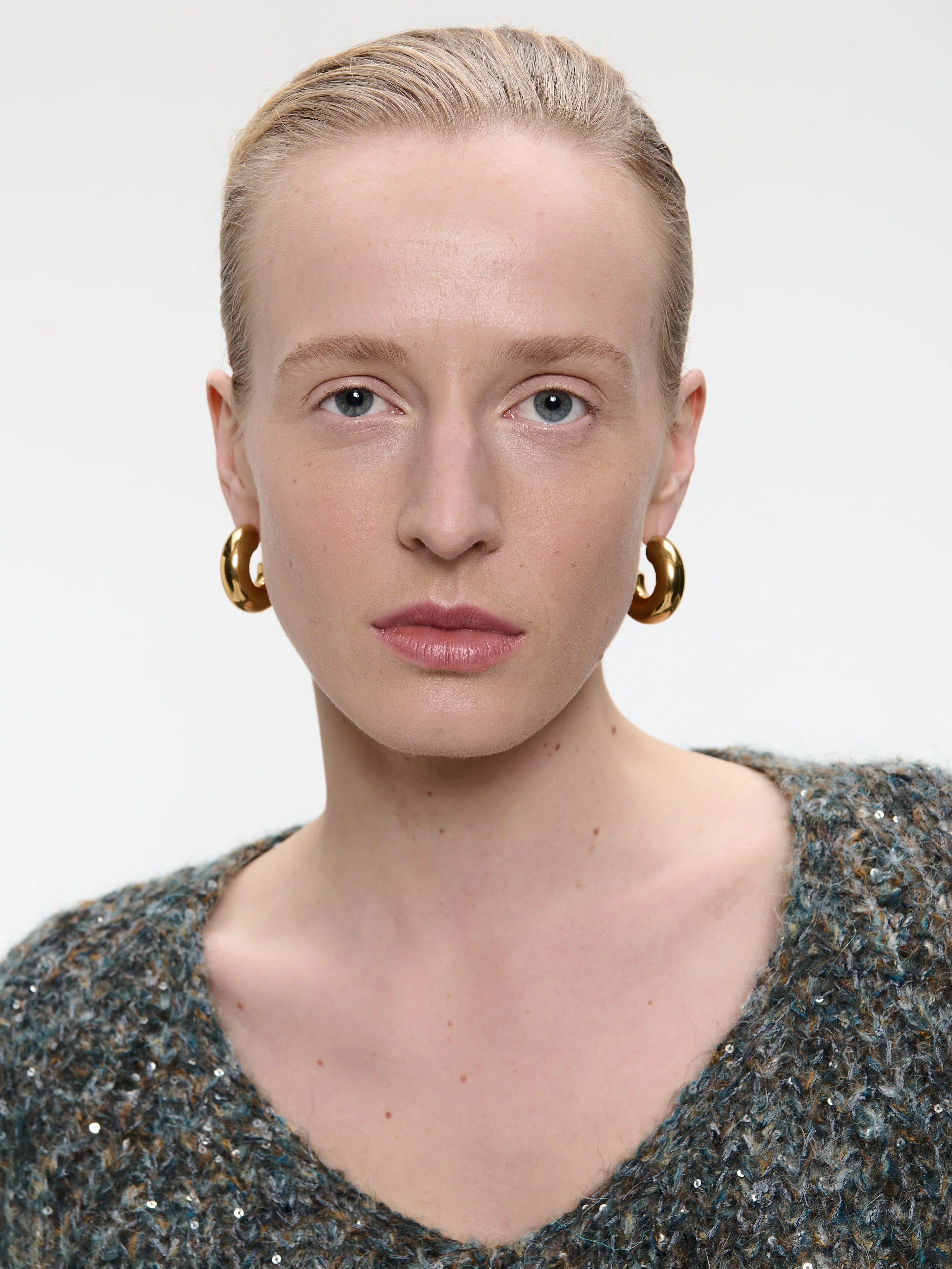 Shiny Oversized Pullover in Melange