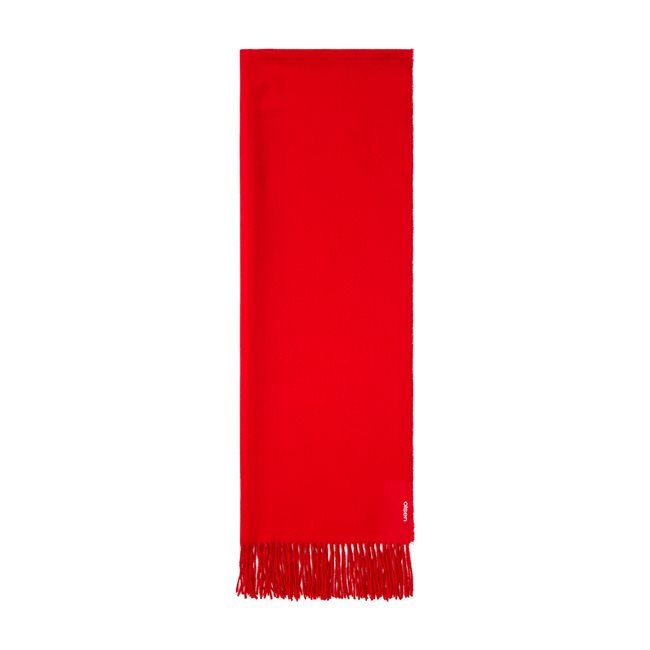 Fringed Scarf in True Red