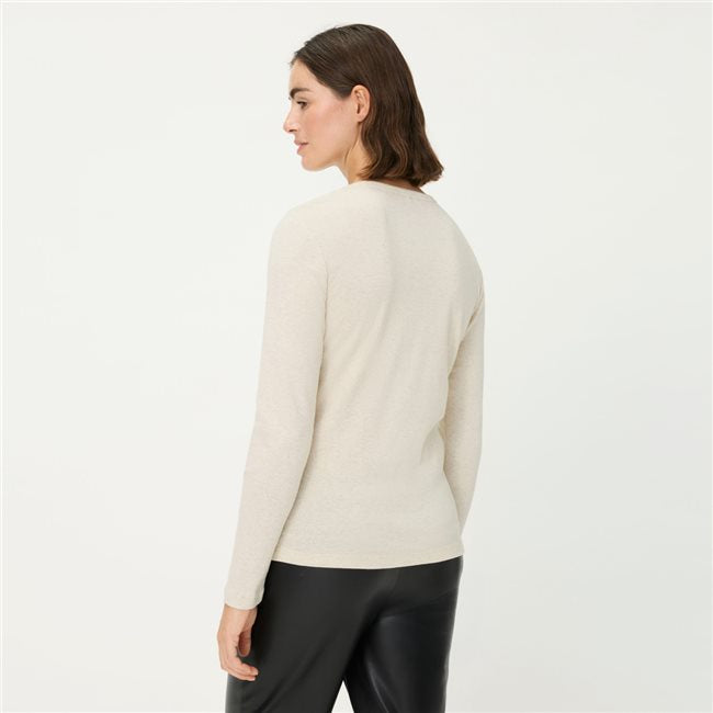 Woman Placement Print Top in Light Biscuit