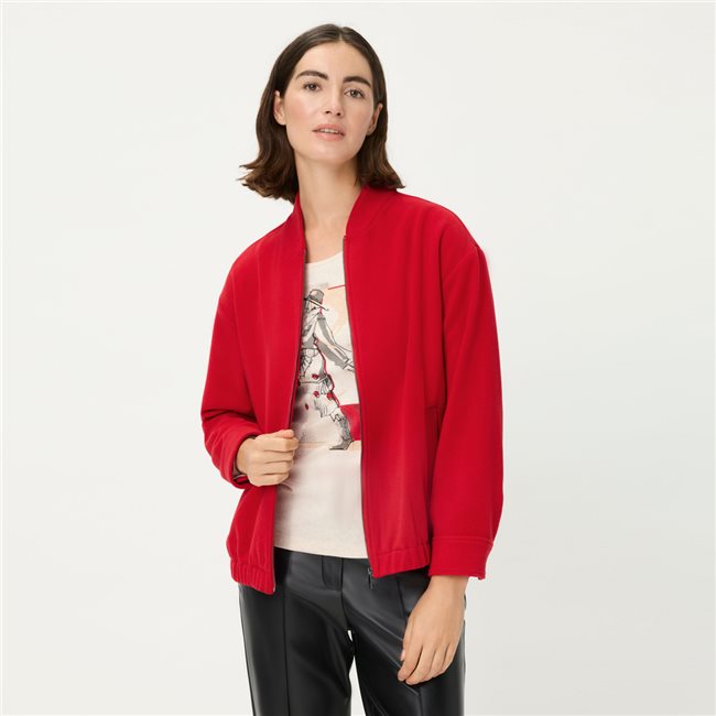 Zip Jacket in True Red