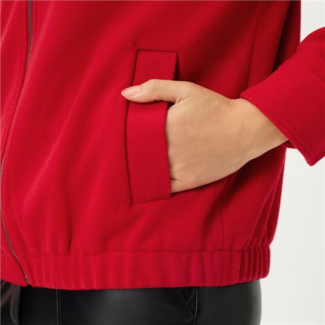 Zip Jacket in True Red
