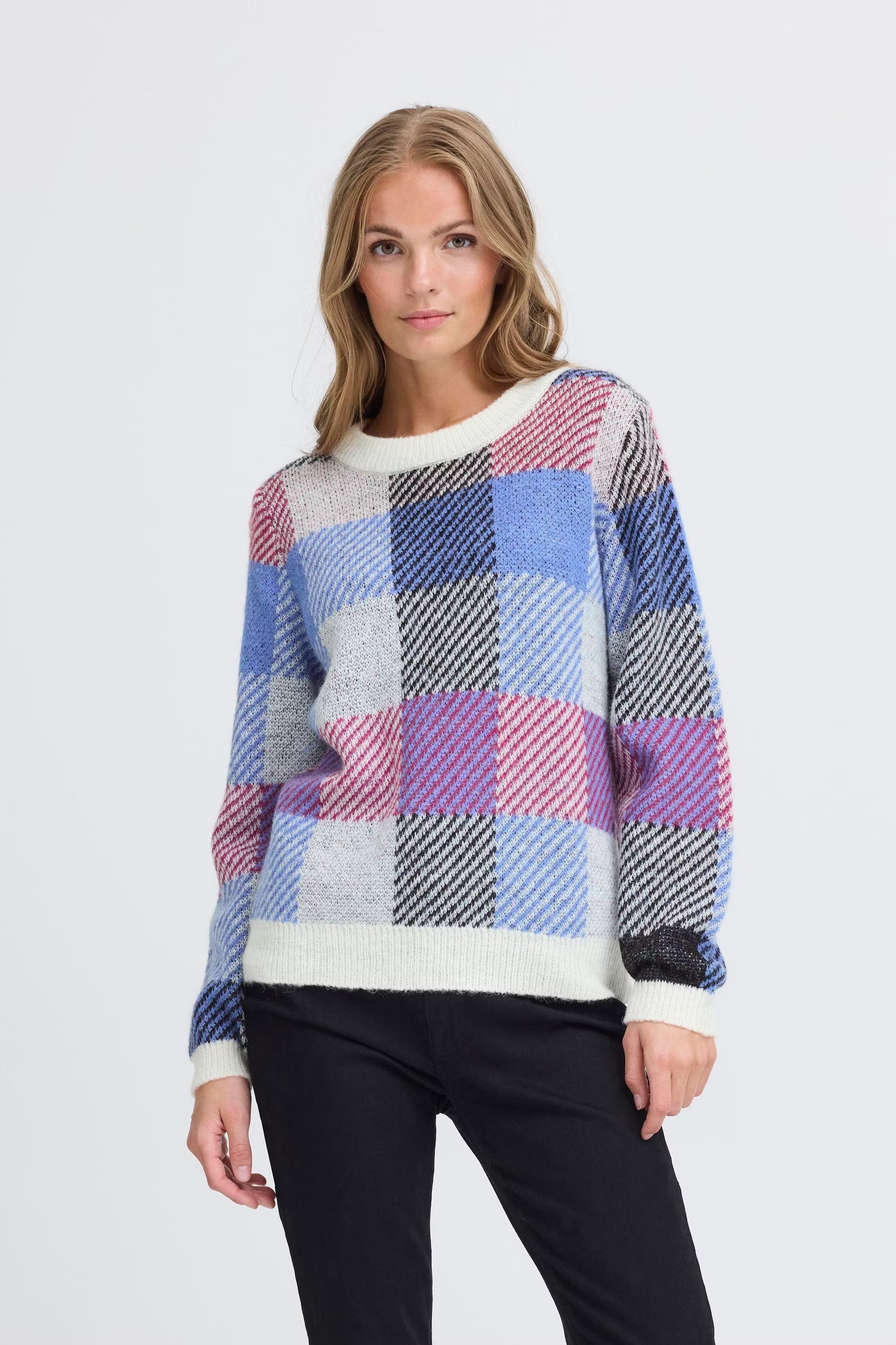 Mecks Jumper in Blue Check