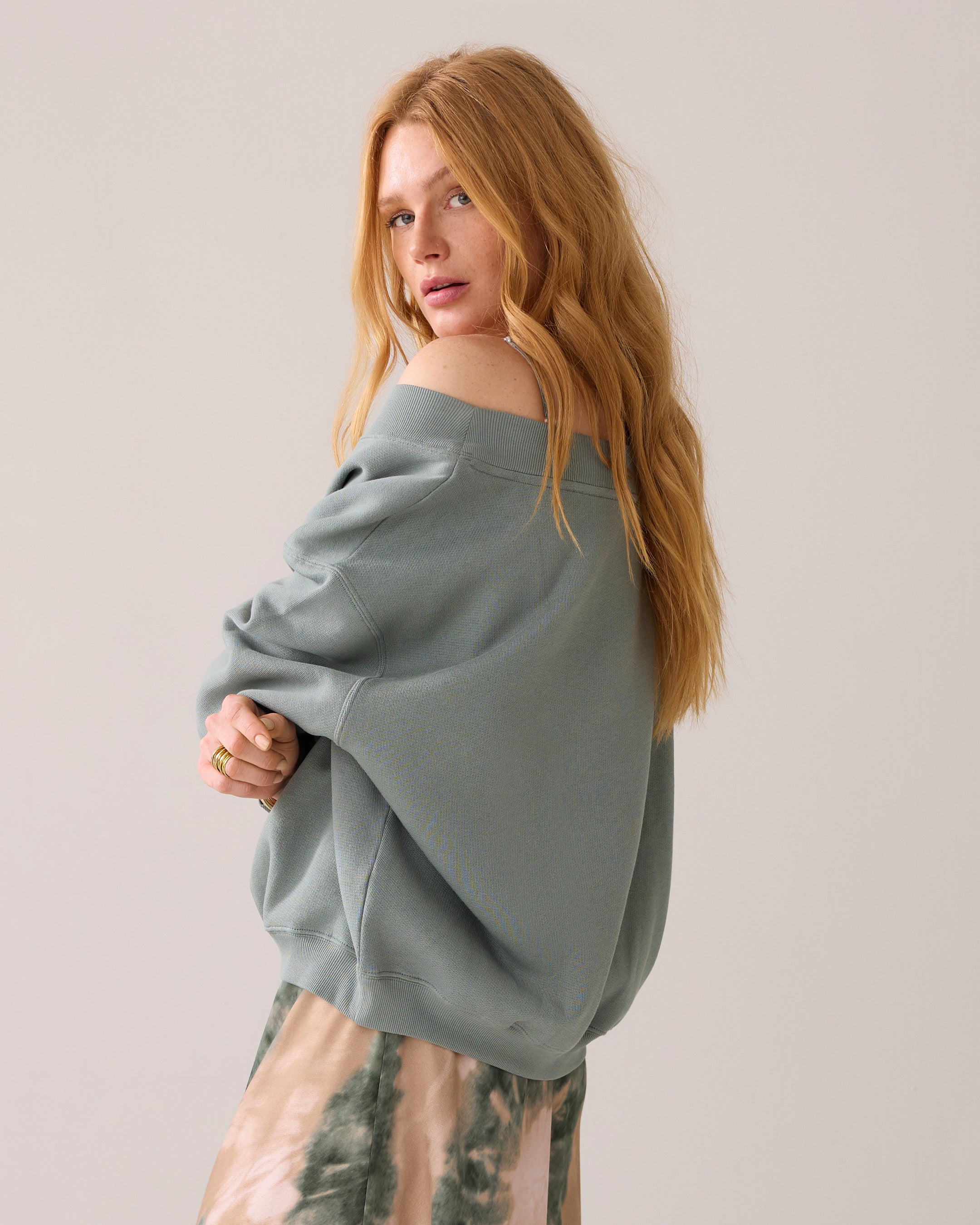 Balloon Fit Sweatshirt in Sea Glass