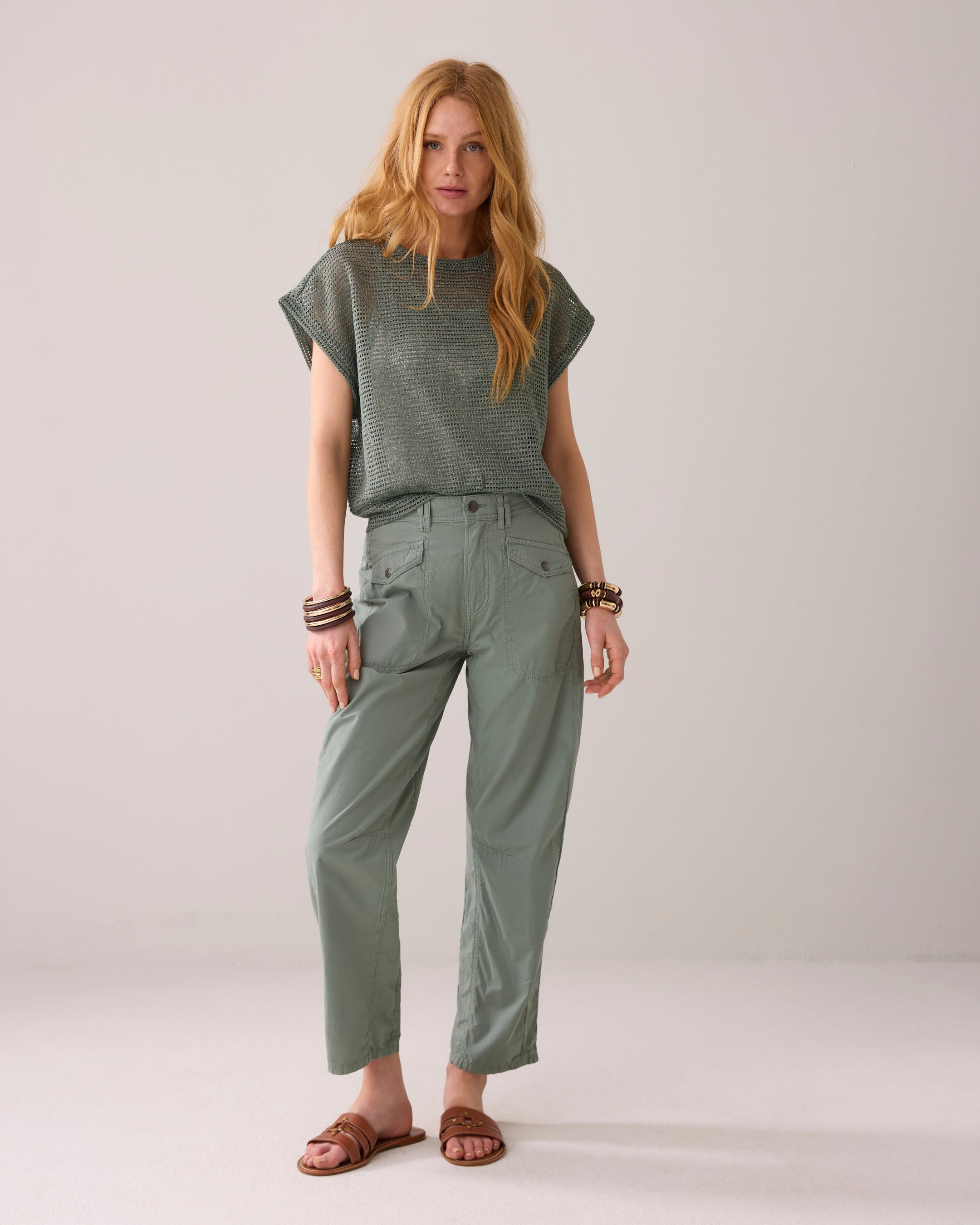 Oversized Gauze Top in Sea Glass