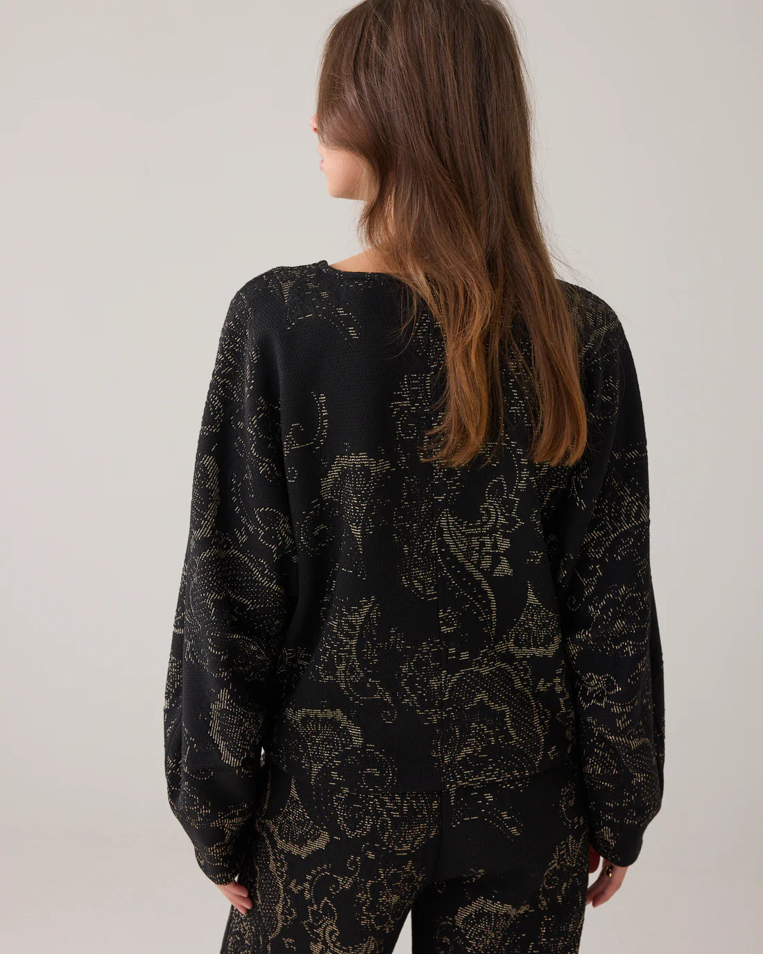 Ornamental Jacquard Jersey in Black